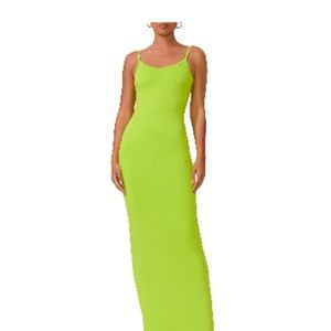 AFRM Green Maxi Sheath Dress Spaghetti Strap